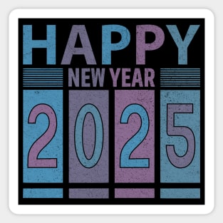 Happy New Year 2025 Muted Colors Design Sticker